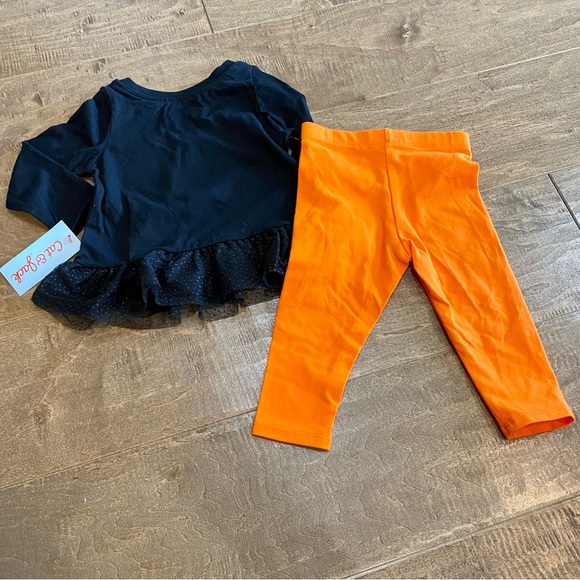 Cat & Jack Toddler Girl Boo Peplum Top & Candy Corn Leggings Set Size 12M NWT - Picture 4 of 5